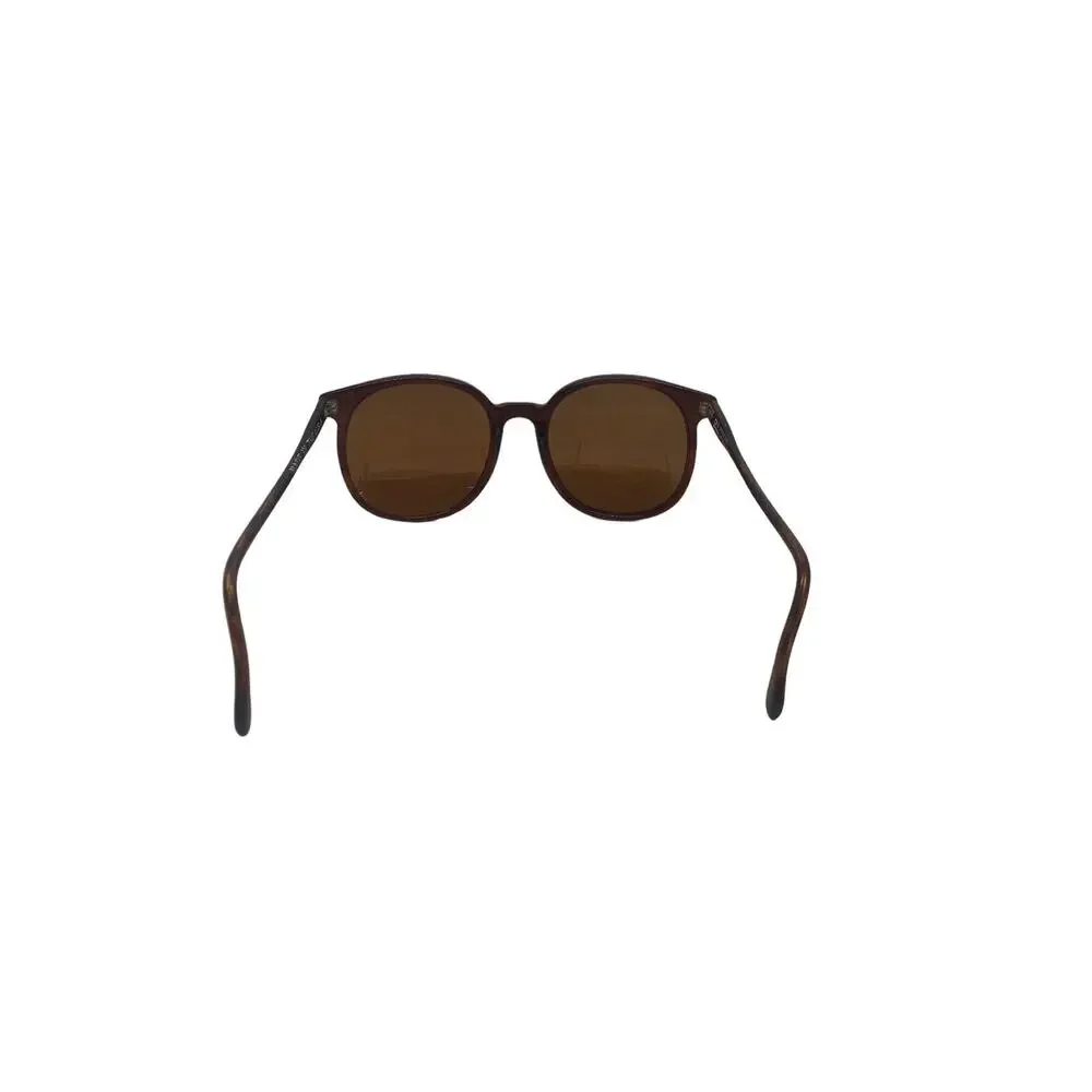 Vintage 1980s Pathway USA Opticolors 145 Demi Amber Round Horn Rimmed Sunglasses